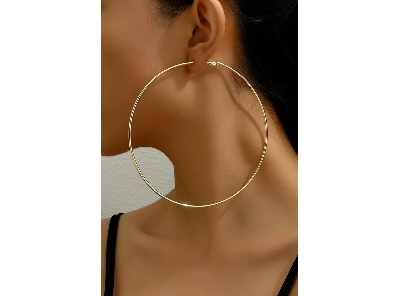 Altın Renk Çelik Halka Küpe 100Mm (Çift)