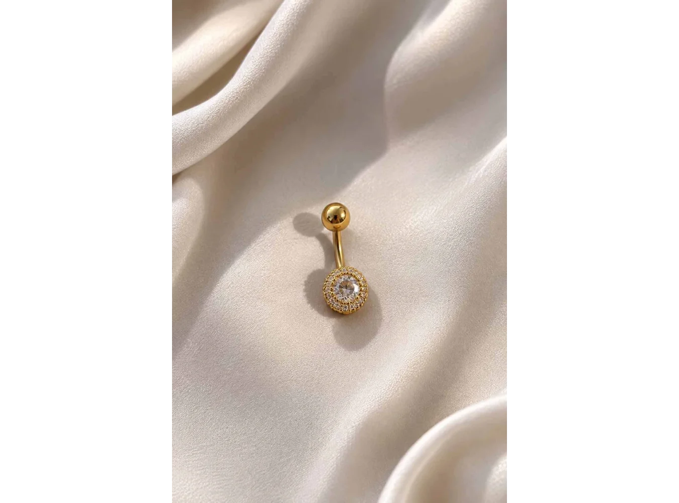 Altın Renk Taşlı Cerrahi Çelik Göbek Piercing