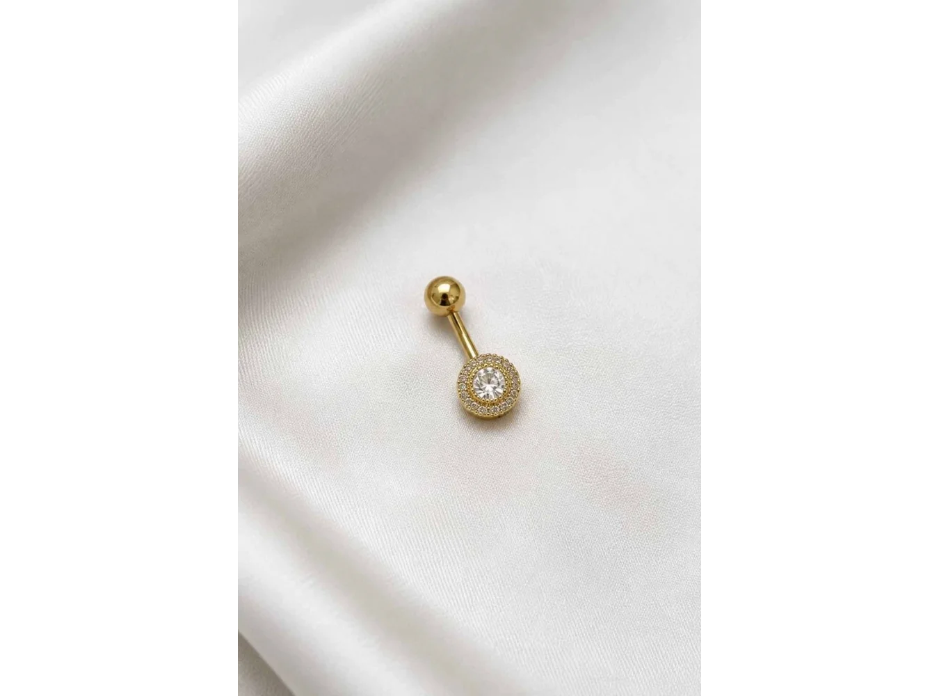 Altın Renk Taşlı Cerrahi Çelik Göbek Piercing