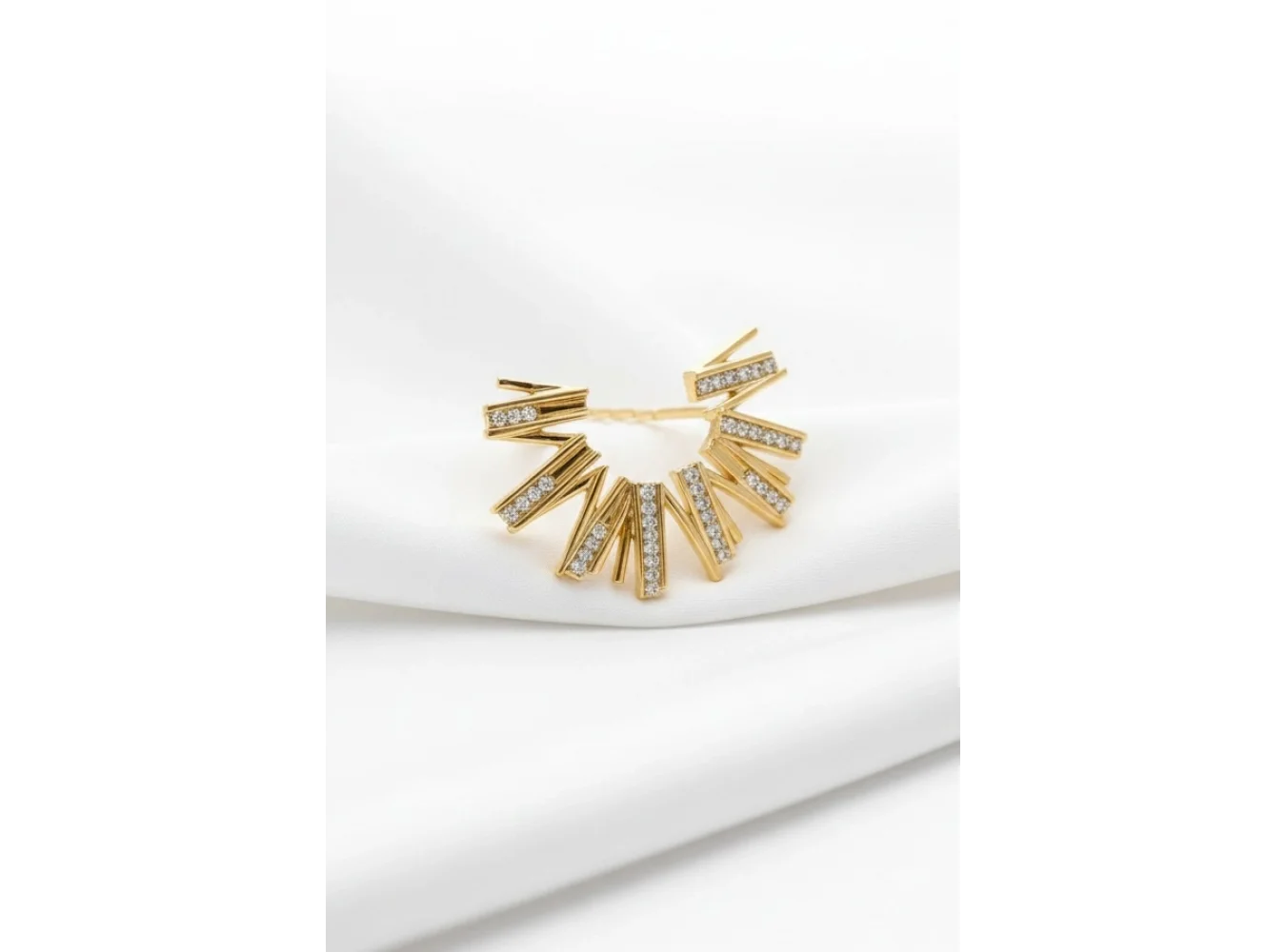 Altın Renk Taşlı Tx Ear Cuff/Kulak Aksesuarı (Tek)