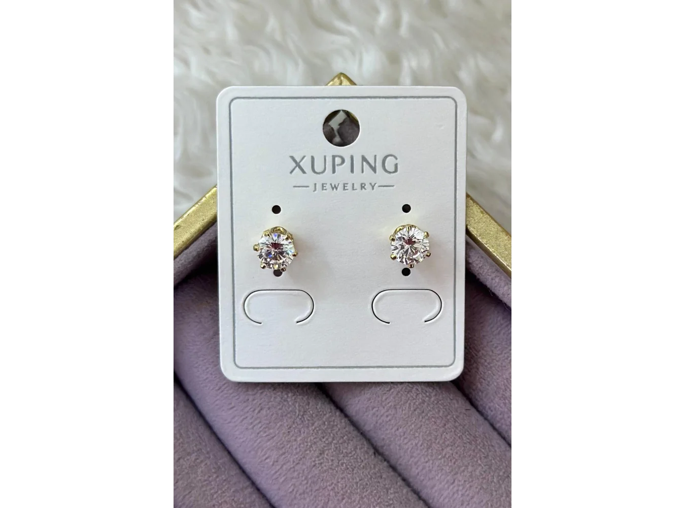 Altın Renk Tek Taş Xuping Küpe (Çift)