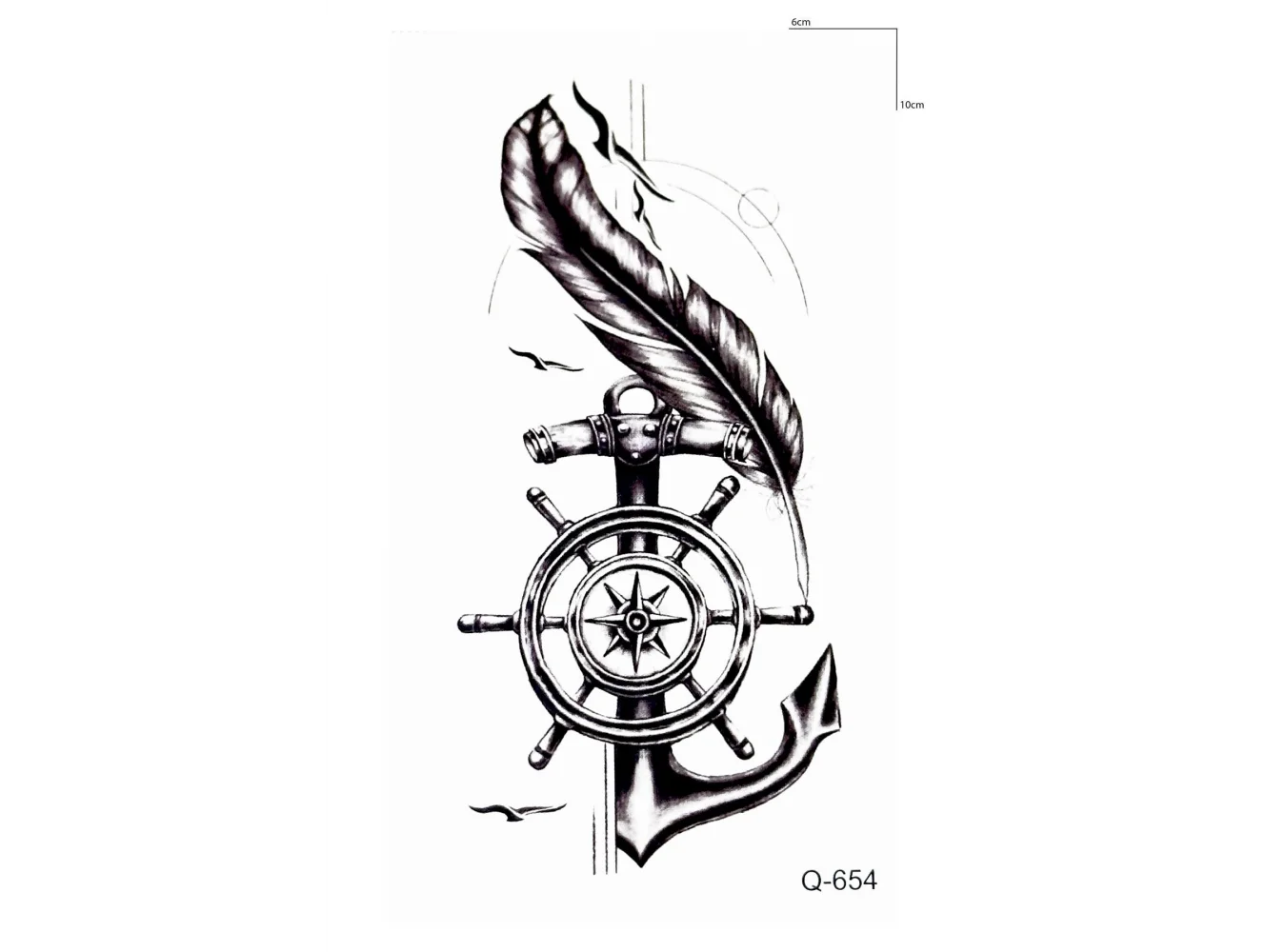 Çapa Pusula Geçici Dövme Tattoo
