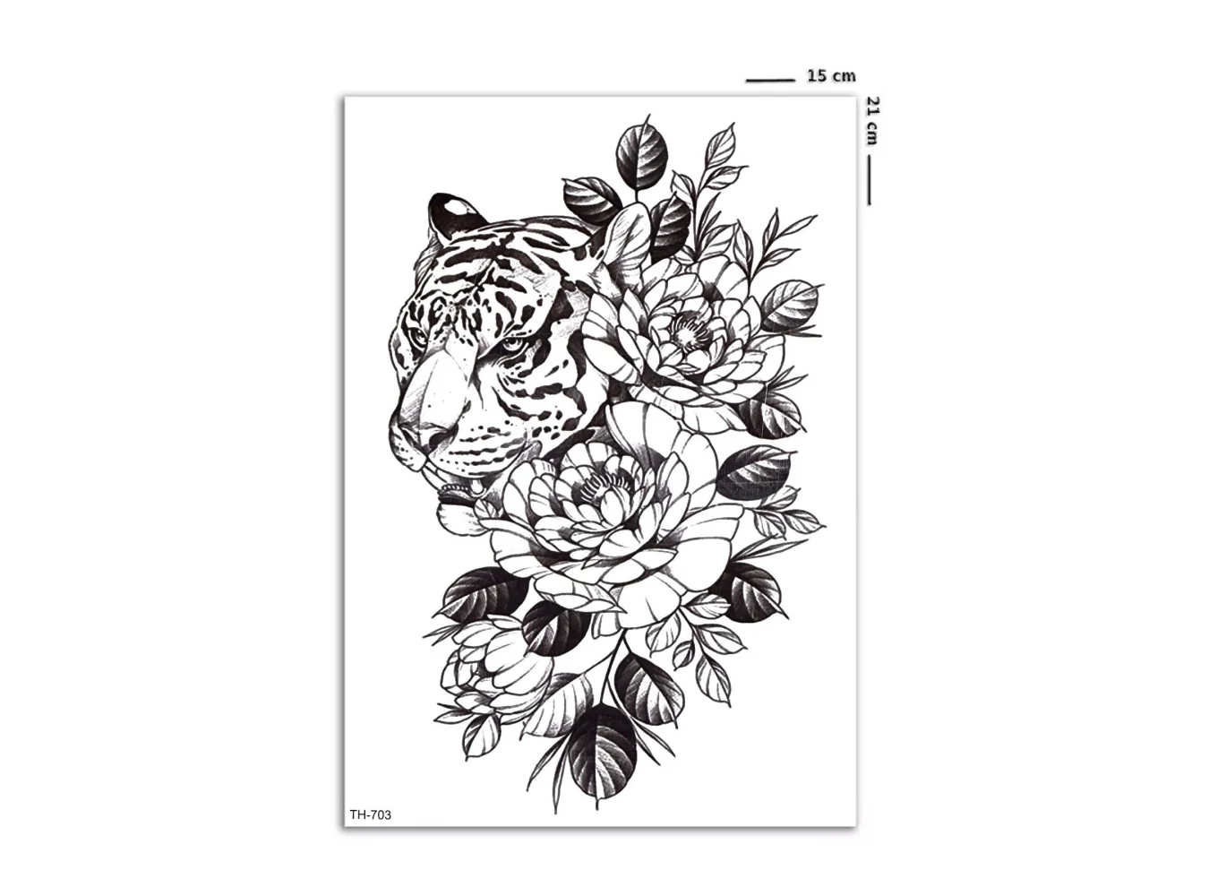 Çiçekli Kaplan Geçici Dövme Tattoo