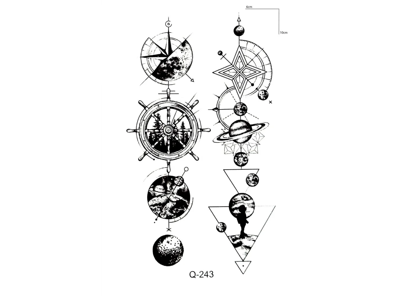 Çoklu Figürlü Mini Geçici Dövme Tattoo