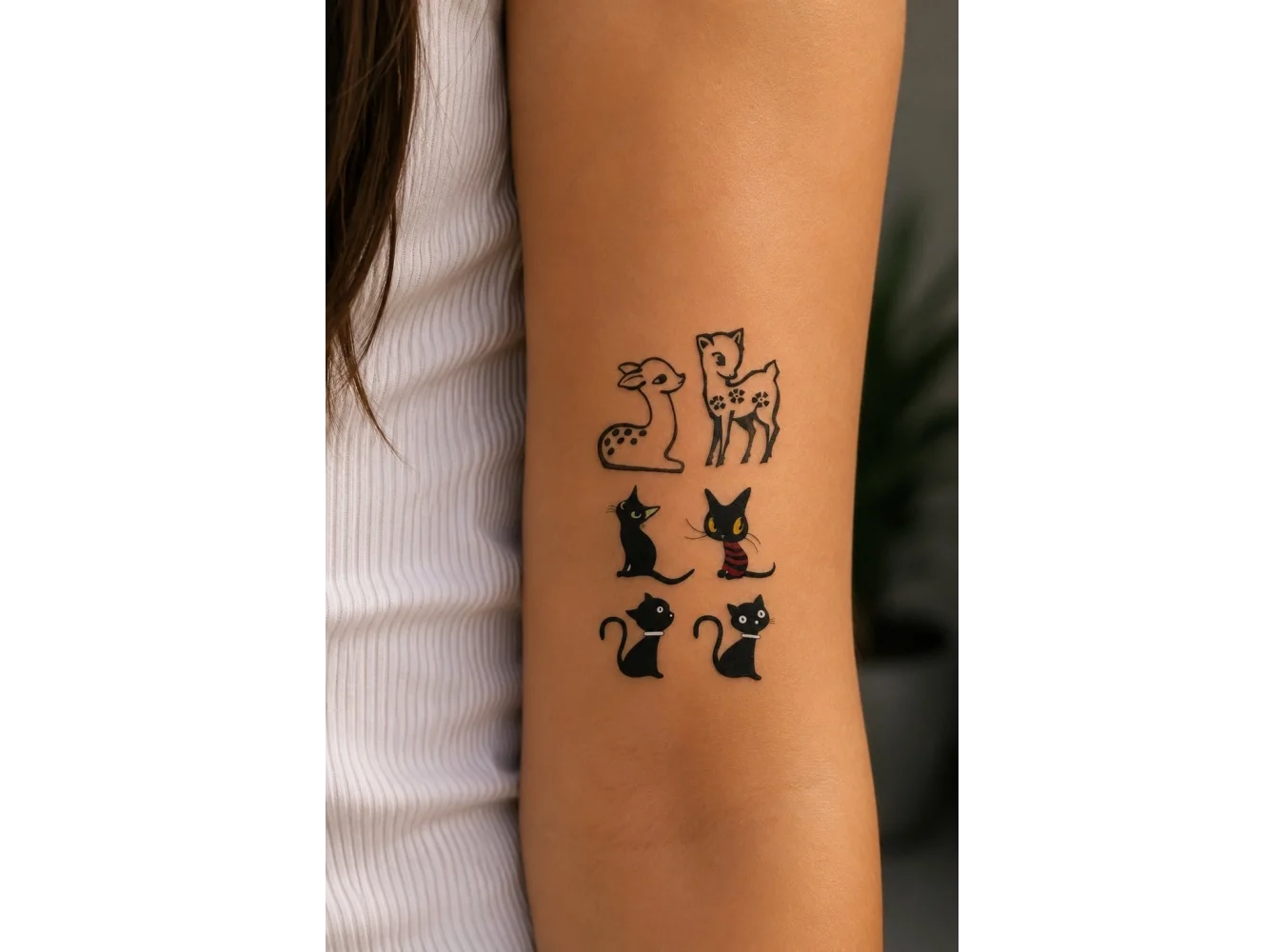 Çoklu Kedi Mini Geçici Dövme Tattoo