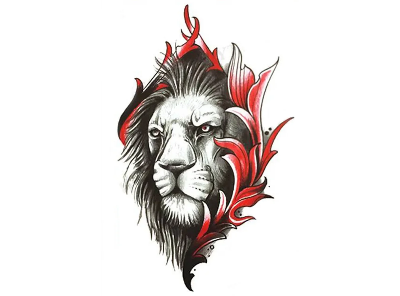 Geçici Aslan Figürlü Dövme Tattoo