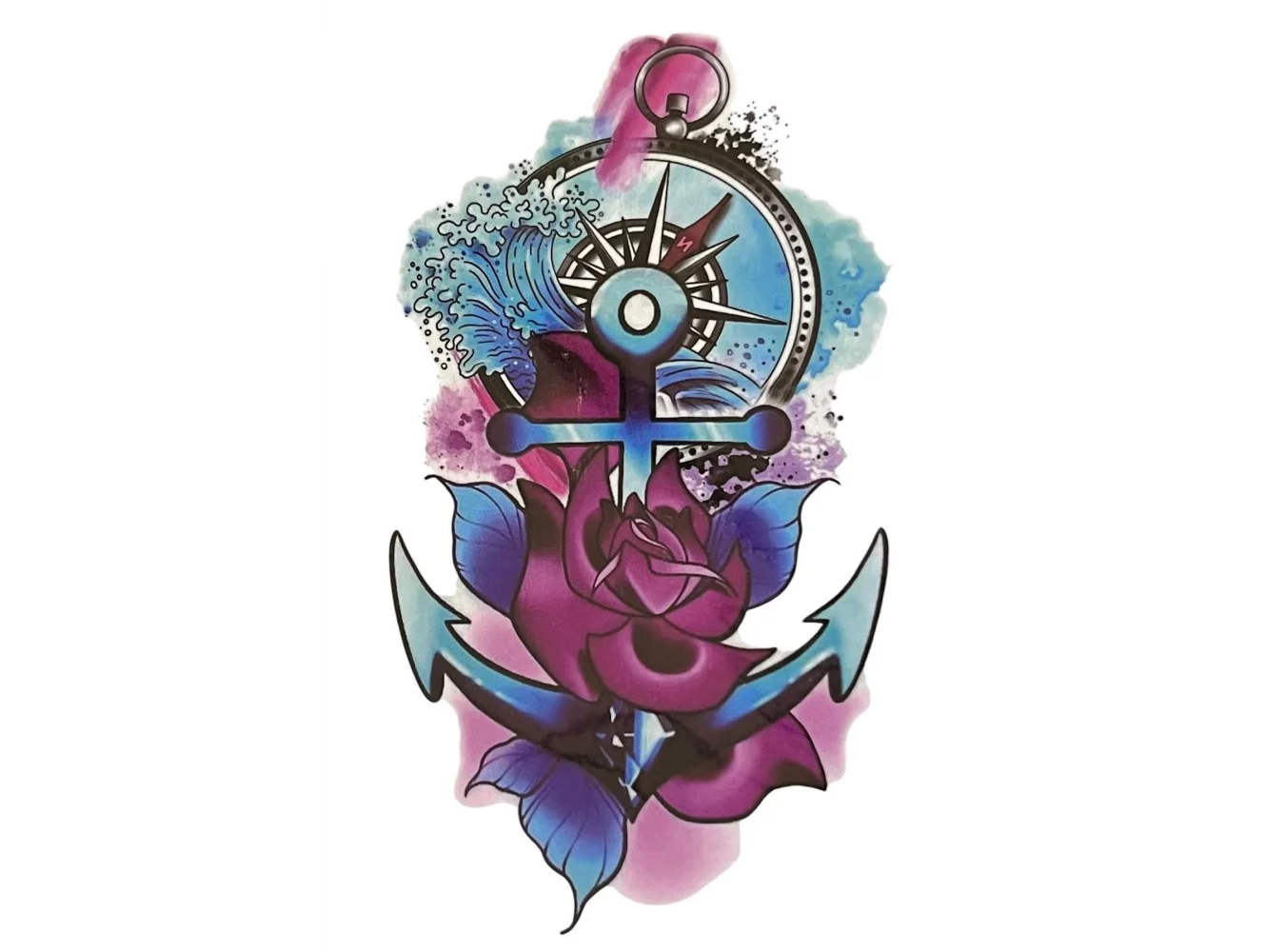 Geçici Çapa Figürlü Mini Dövme Tattoo