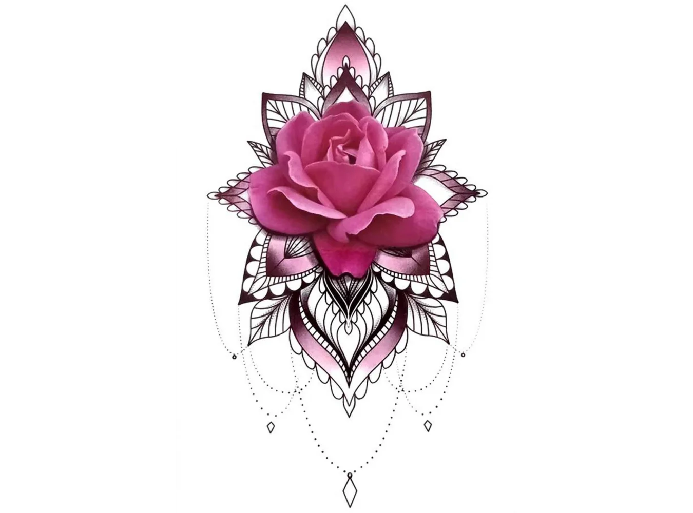 Geçici Çiçek Figürlü Dövme Tattoo