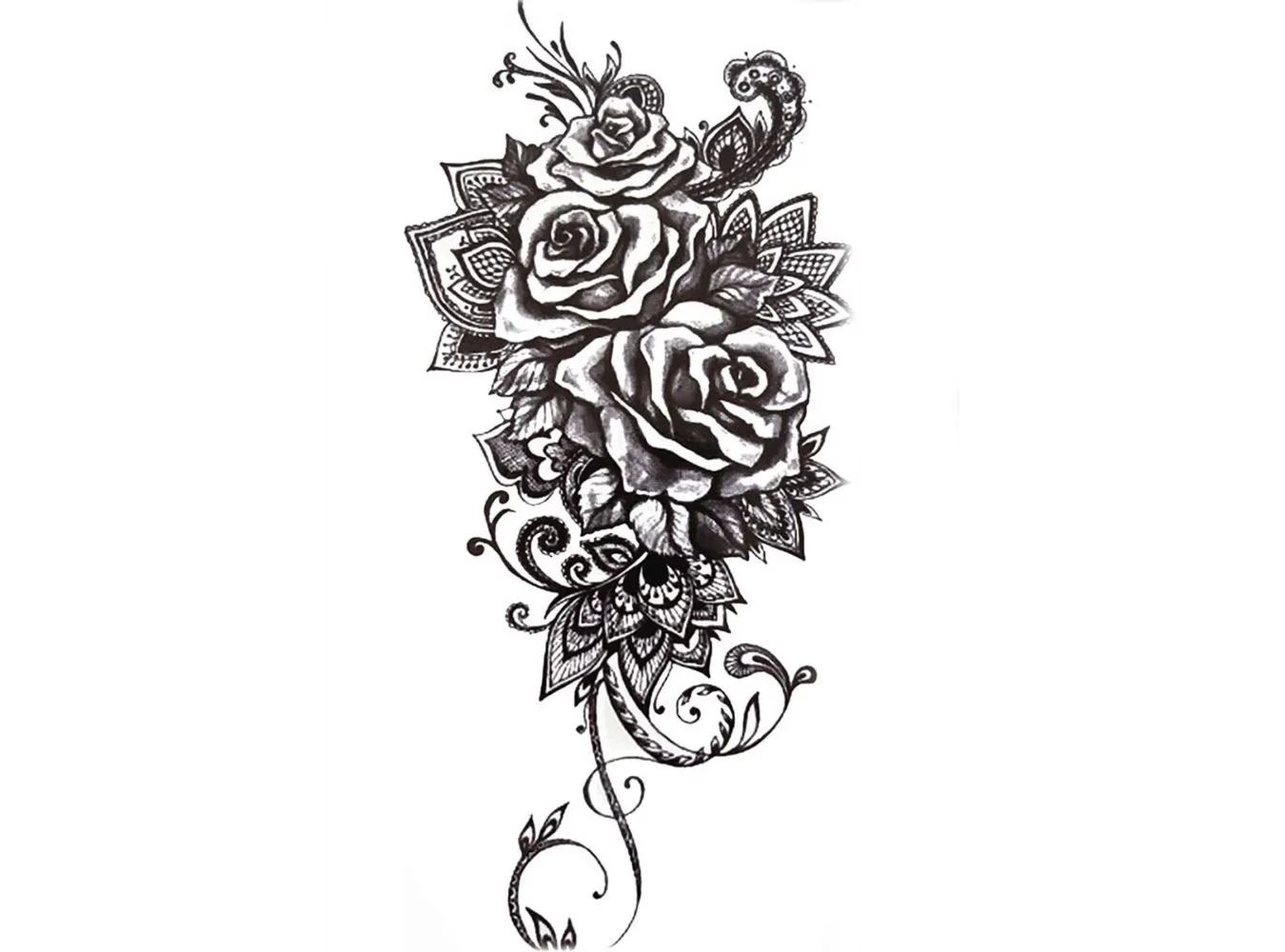 Geçici Çiçek Figürlü Dövme Tattoo