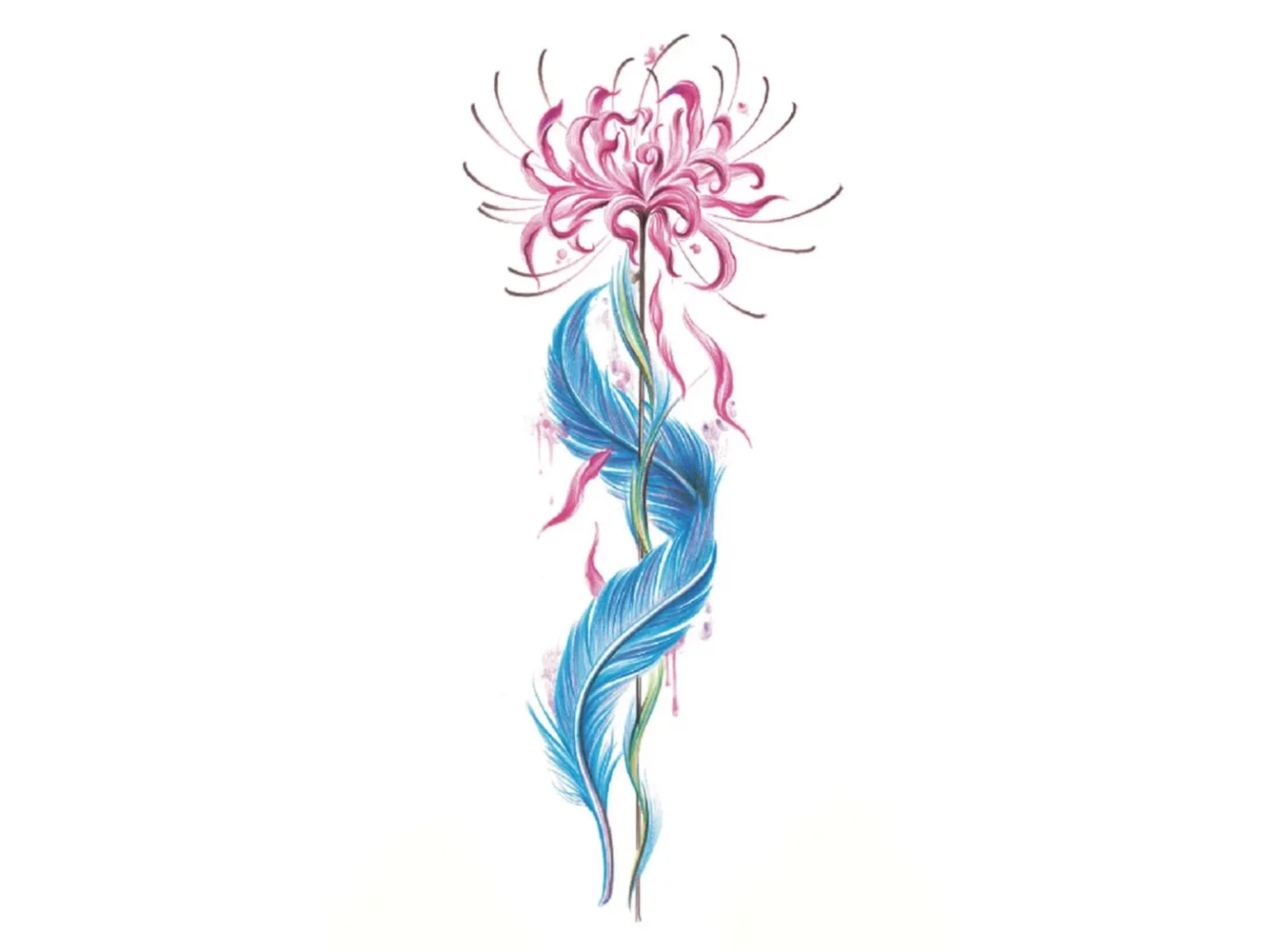 Geçici Çiçek Figürlü Dövme Tattoo