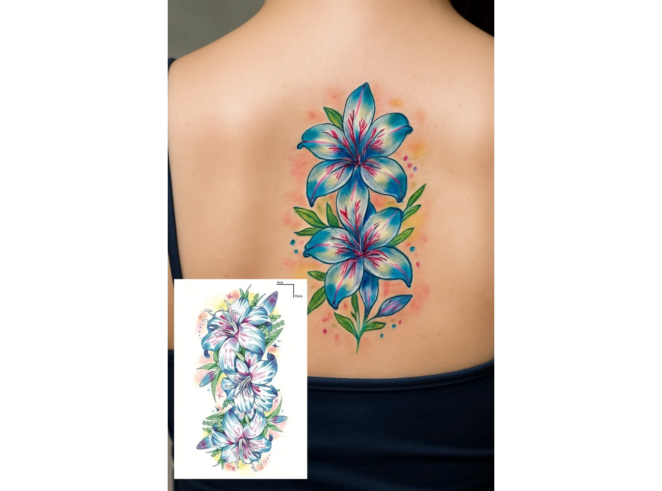 Geçici Çiçek Figürlü Dövme Tattoo