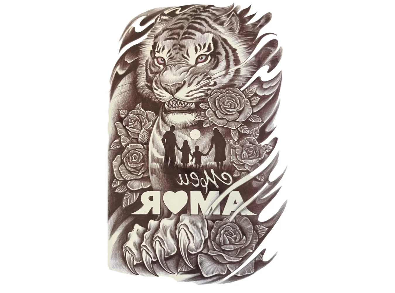 Geçici Kaplan Figürlü Dövme Tattoo