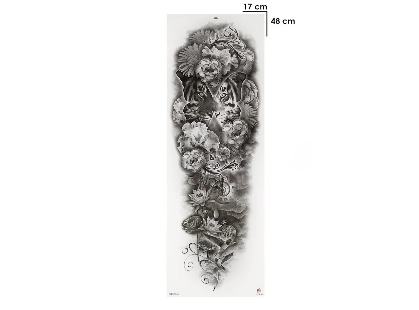 Geçici Kaplan ve Çiçek Kol Dövme Tattoo