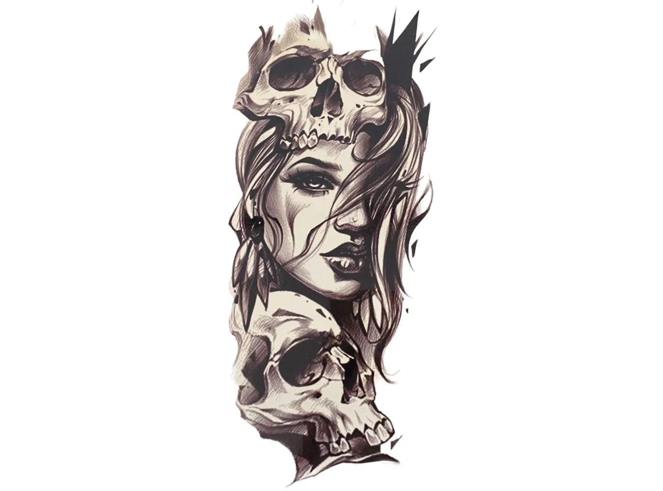 Geçici Kız Figürlü Dövme Tattoo
