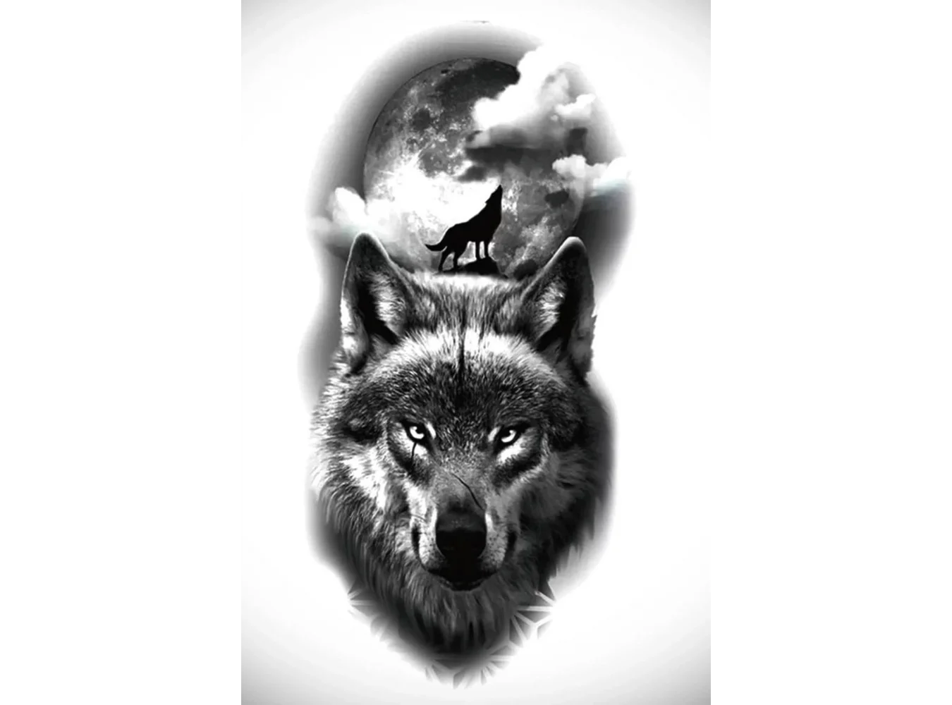 Geçici Kurt Figürlü Dövme Tattoo