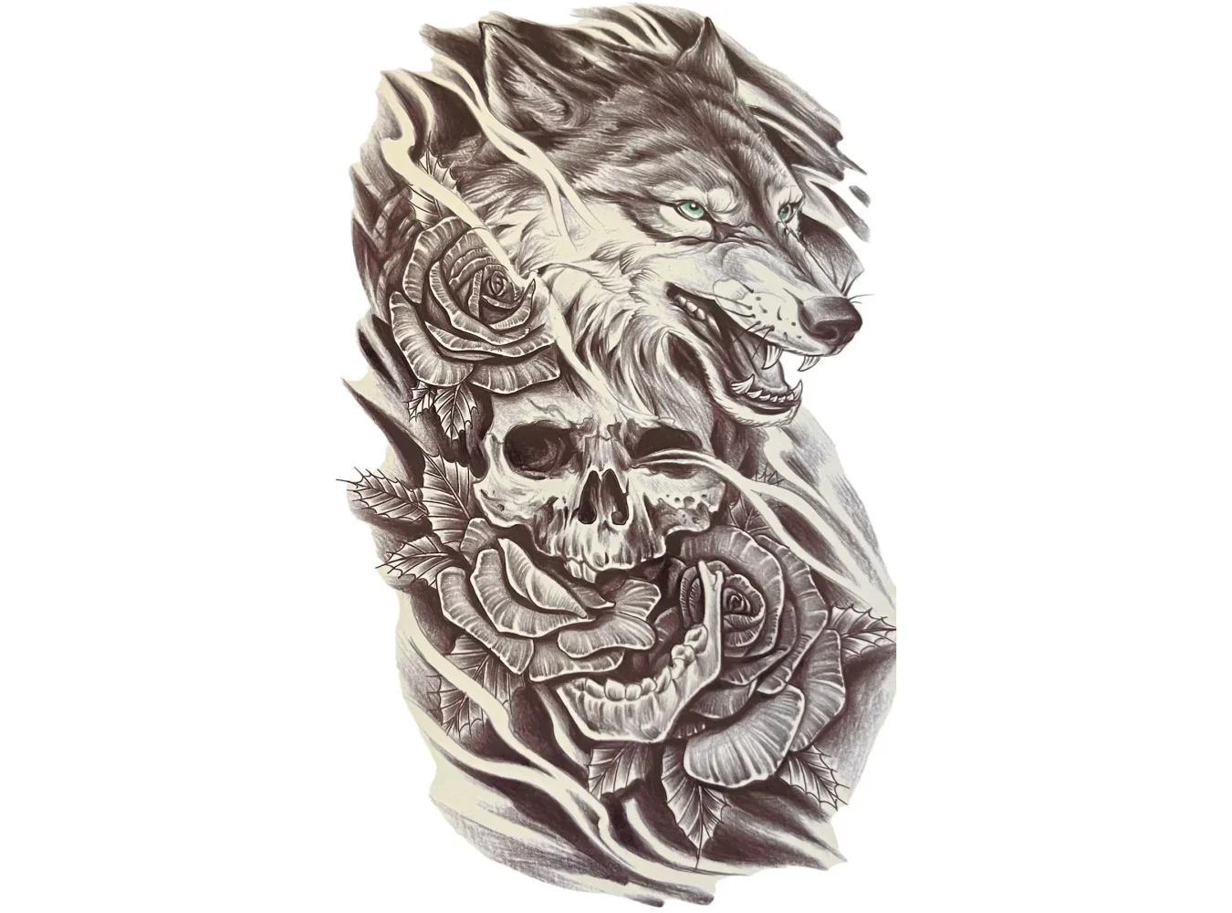 Geçici Kurt Figürlü Dövme Tattoo