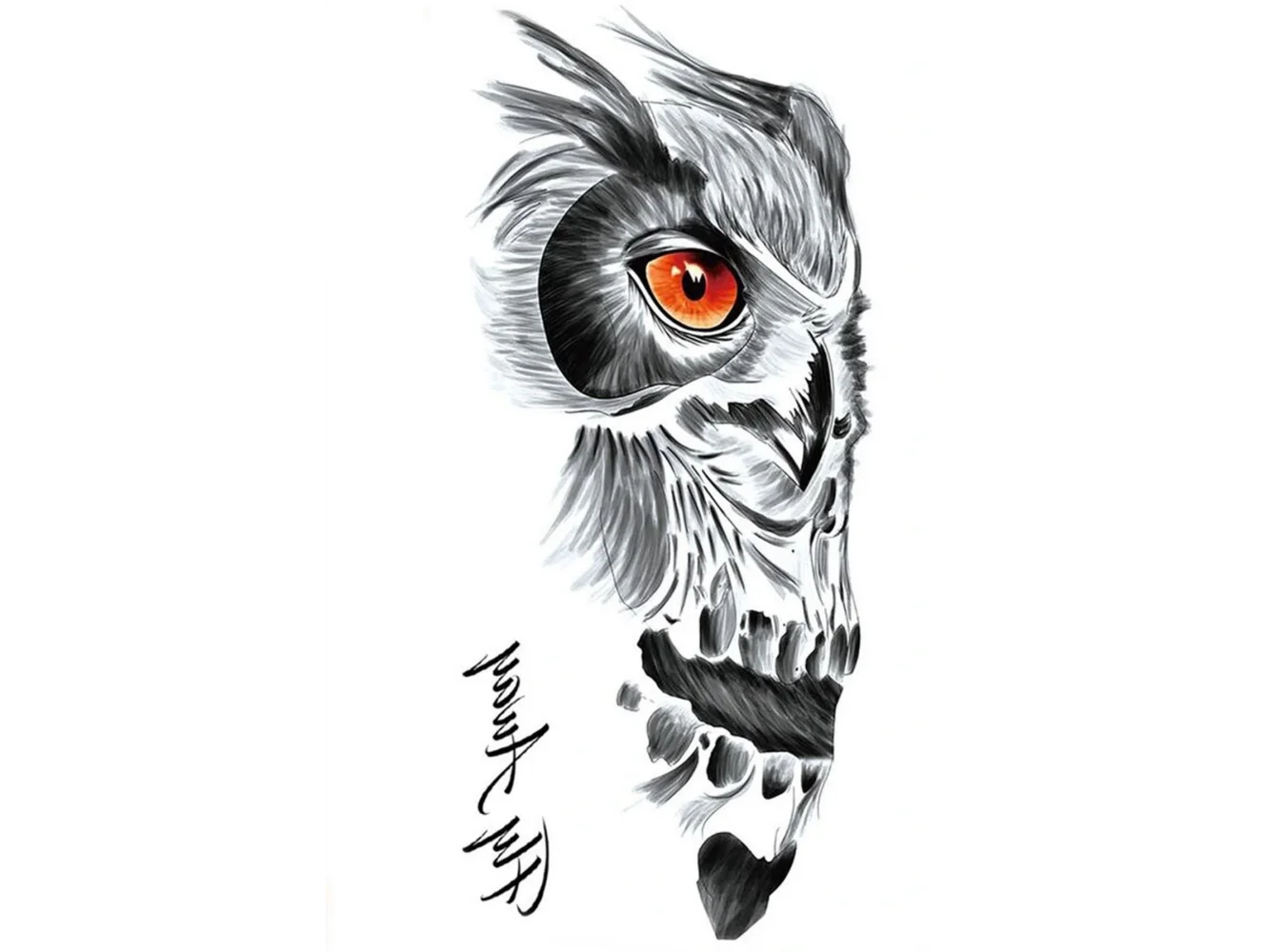 Geçici Kuru Kafa Figürlü Dövme Tattoo