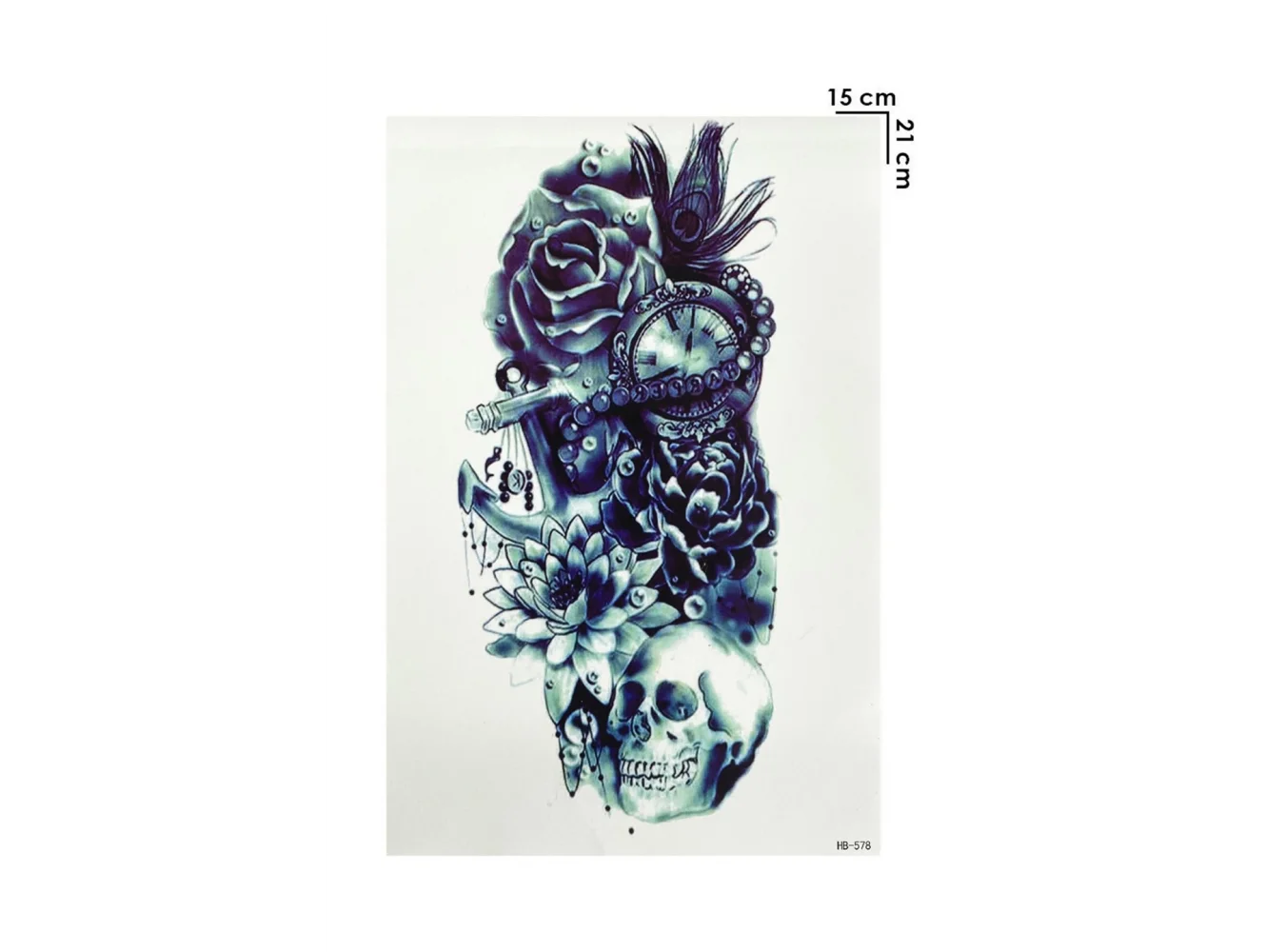 Geçici Kurukafa ve Gül Dövme Tattoo