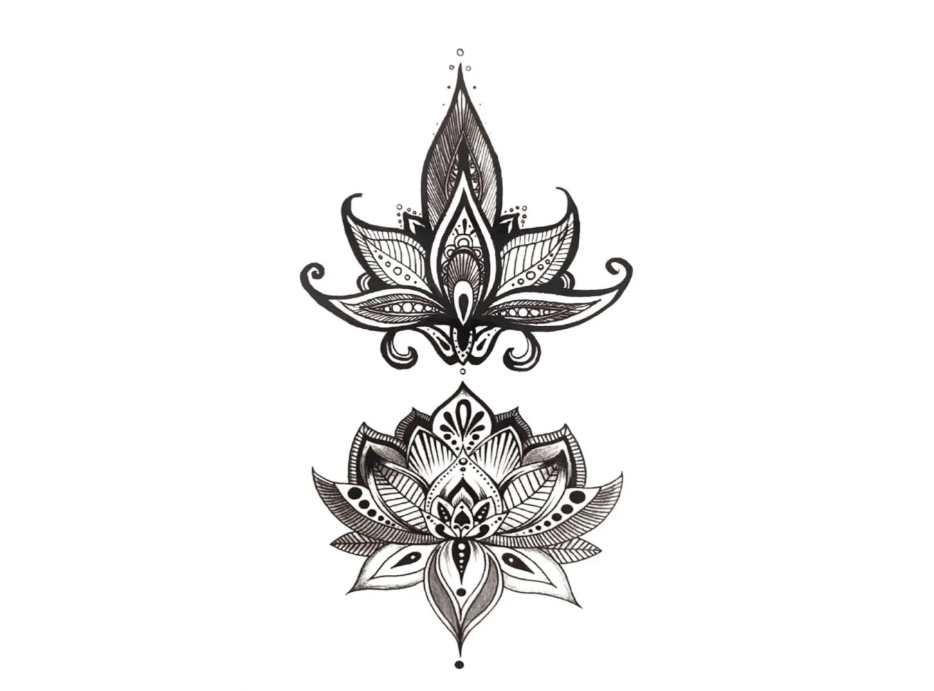Geçici Lotus Figürlü Mini Dövme Tattoo