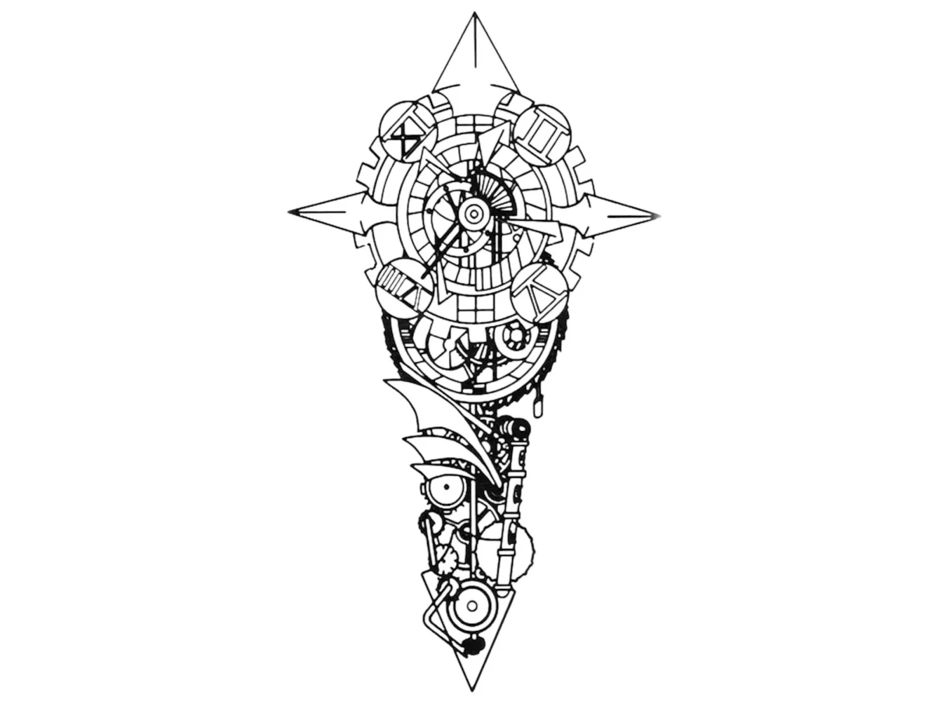 Geçici Mekanik Figürlü Dövme Tattoo