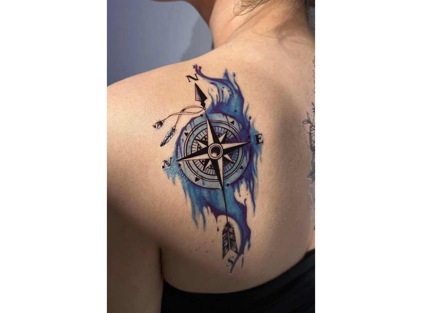 Geçici Pusula Figürlü Dövme Tattoo