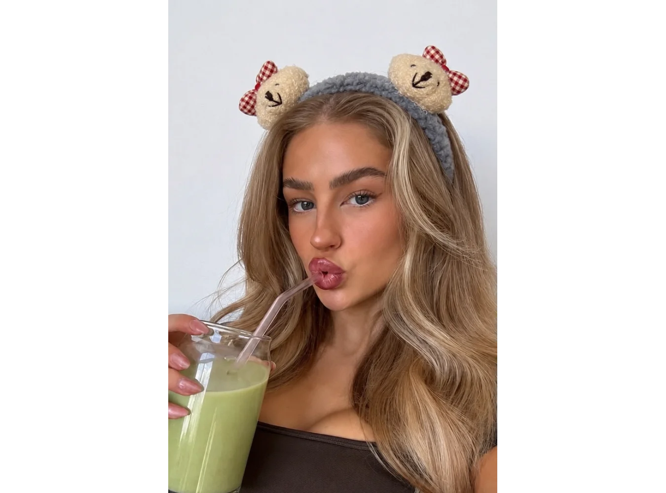 Gri Renk Ayıcık Figürlü Peluş Taç