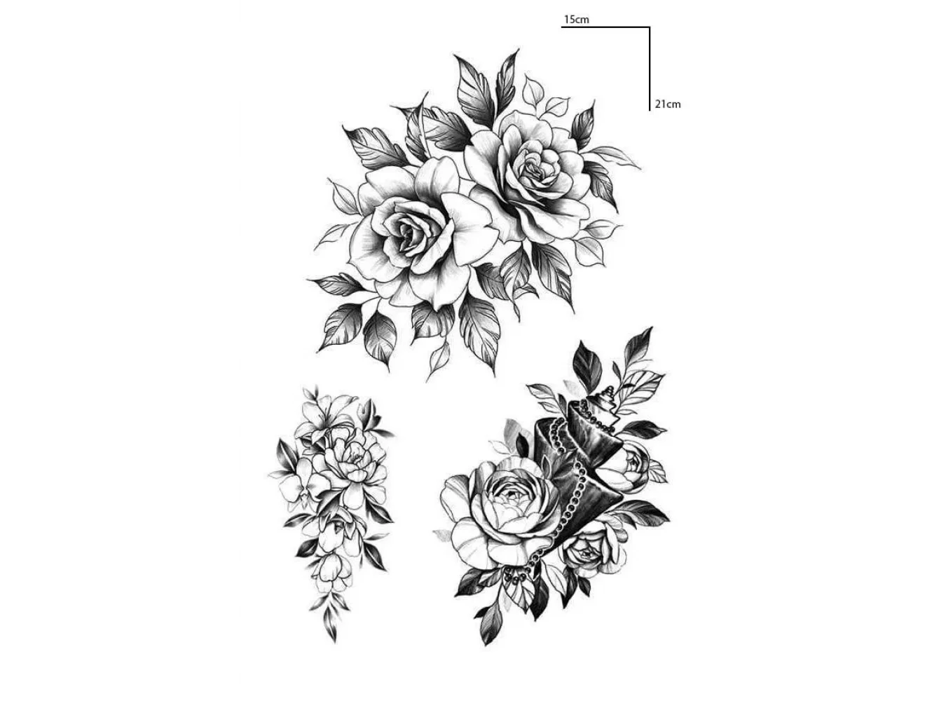 Gül Figürlü Geçici Dövme Tattoo