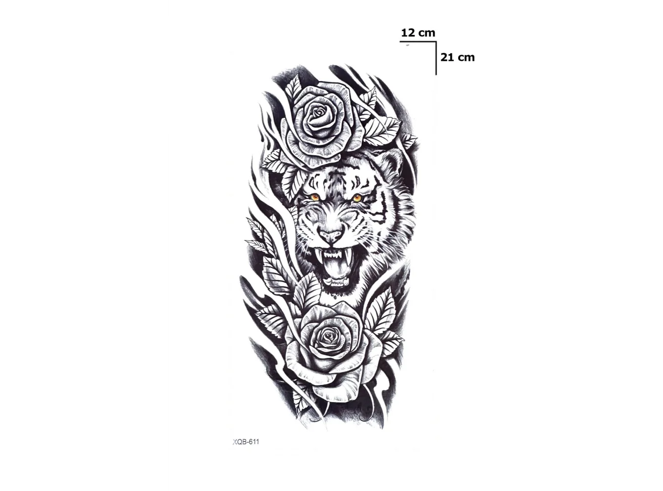 Gül Ve Kaplan Geçici Dövme Tattoo