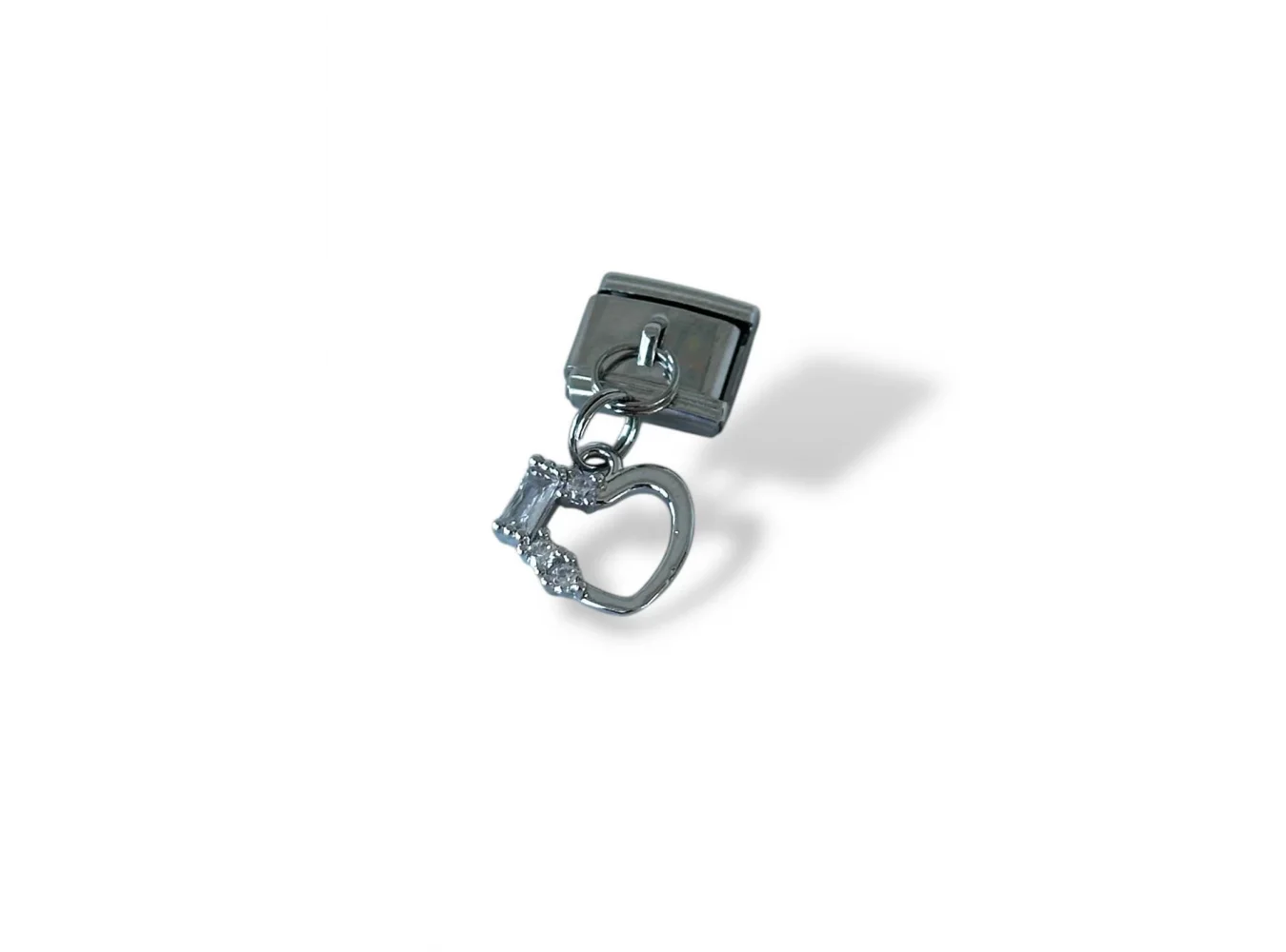 Gümüş Renk Kalp Figürlü Çelik Nomination Charm (Tek)