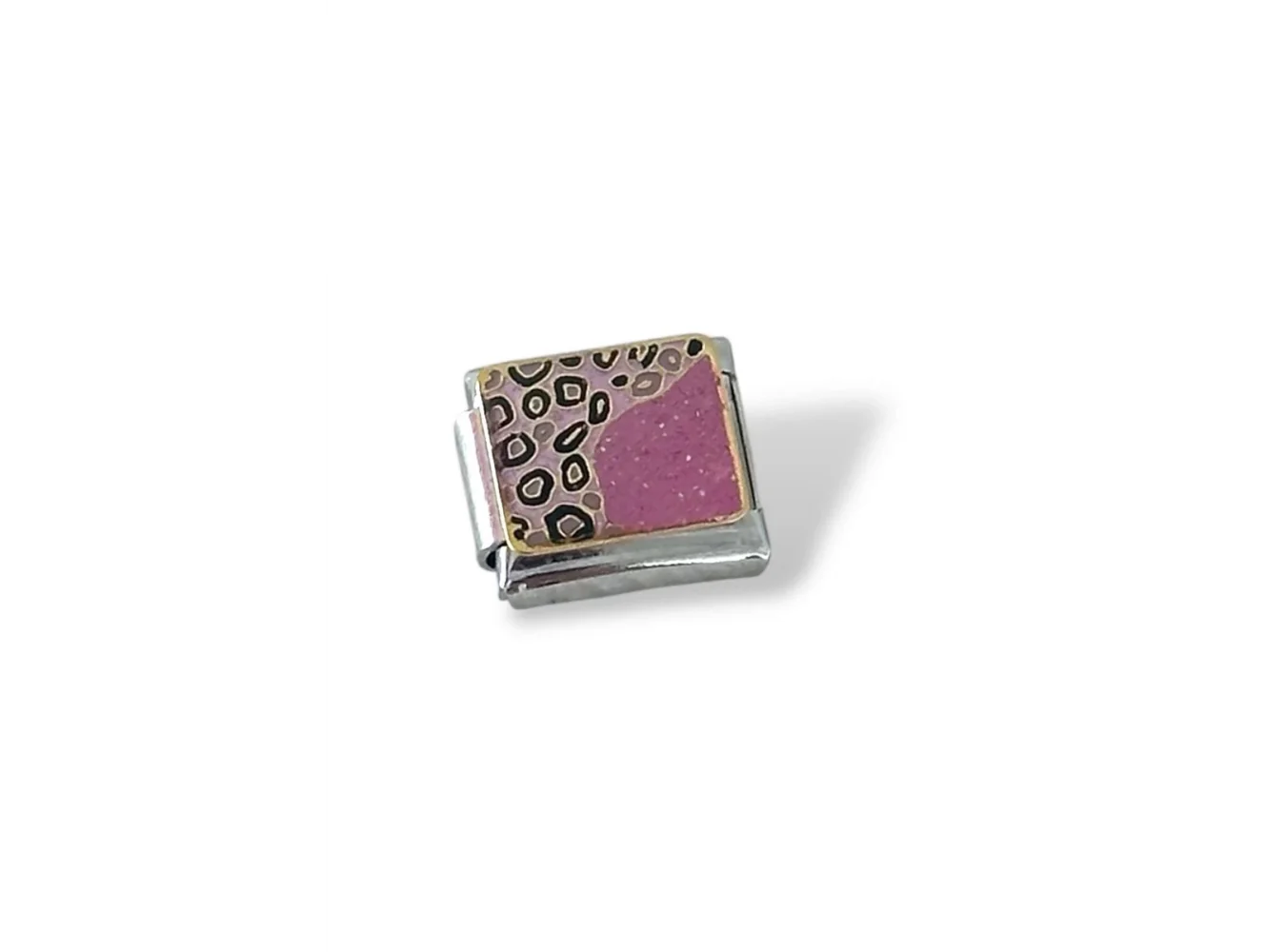Gümüş Renk Leopar Desenli Çelik Nomination Charm (Tek)