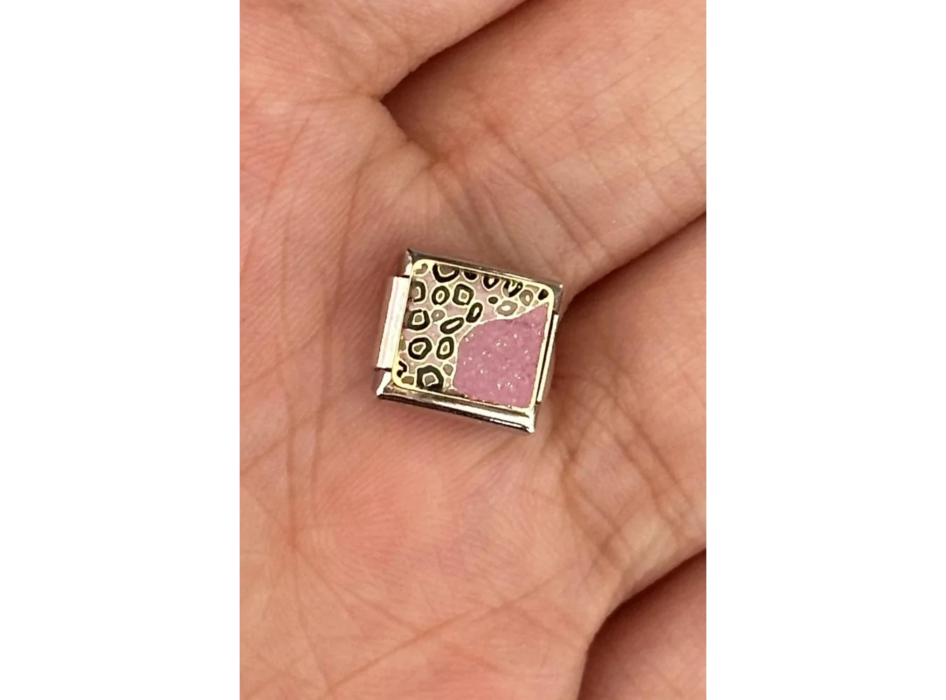 Gümüş Renk Leopar Desenli Çelik Nomination Charm (Tek)