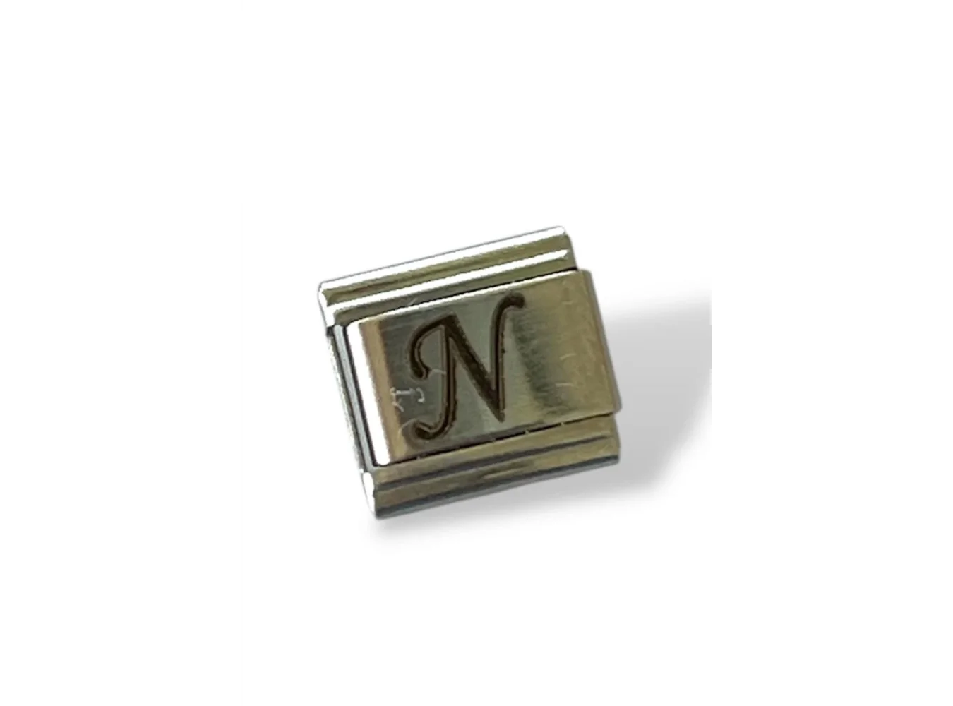 Gümüş Renk N Harf Çelik Nomination Charm (Tek)
