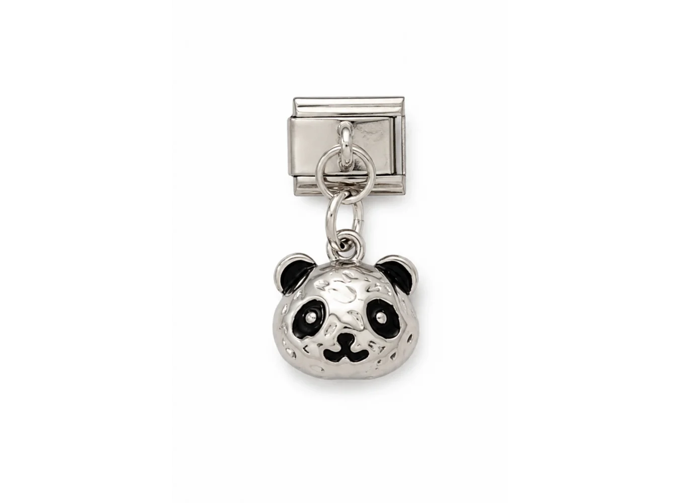 Gümüş Renk Panda Figürlü  Çelik Nomination Charm (Tek)