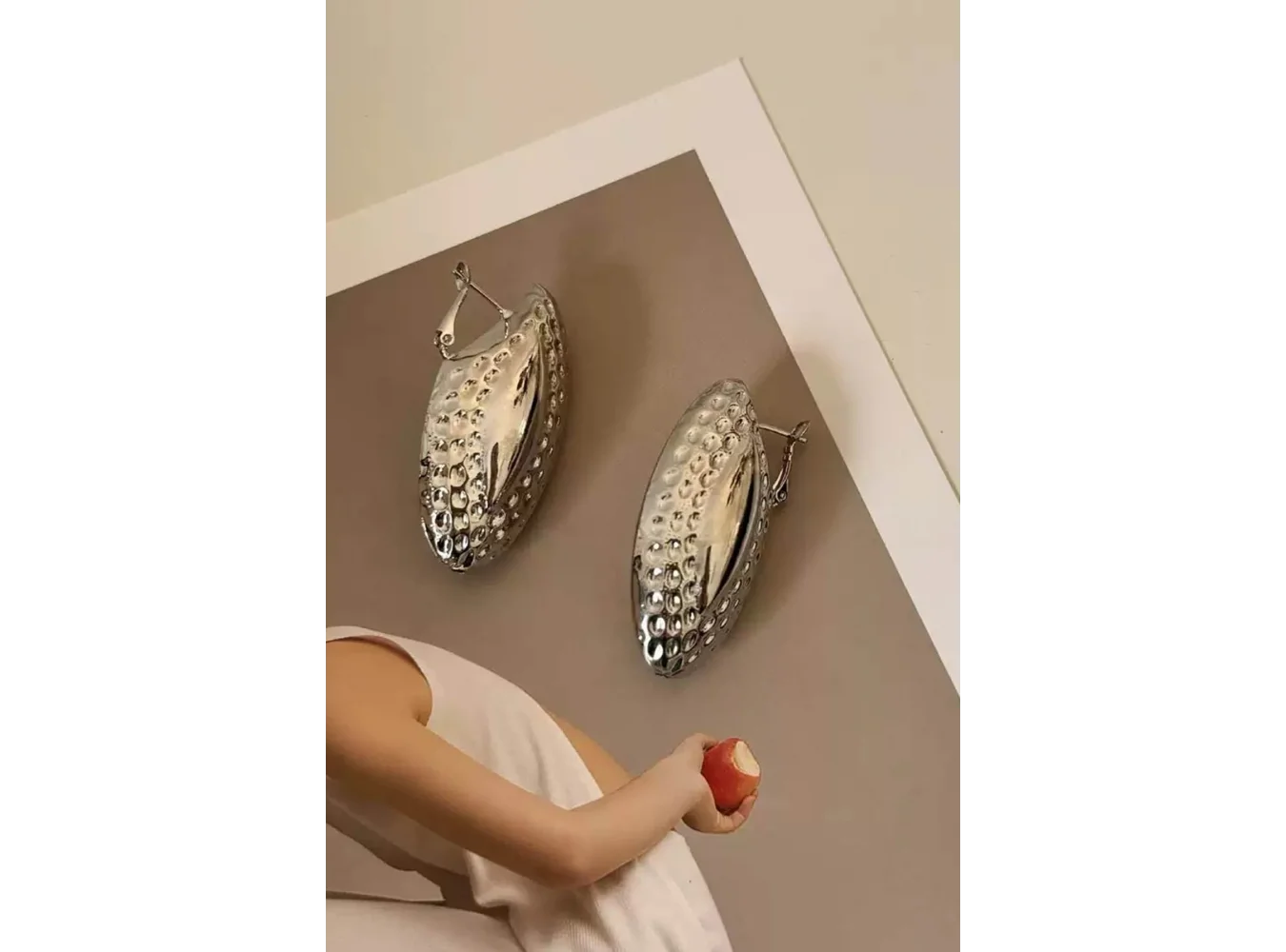Gümüş  Renk   Tx Küpe (Çift)