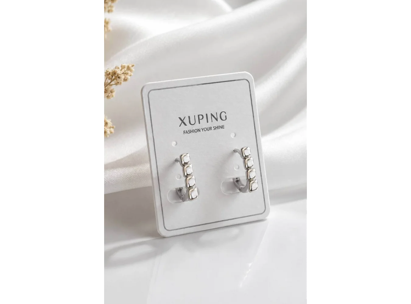 Gümüş  Renk Xuping Halka  Küpe (Çift)