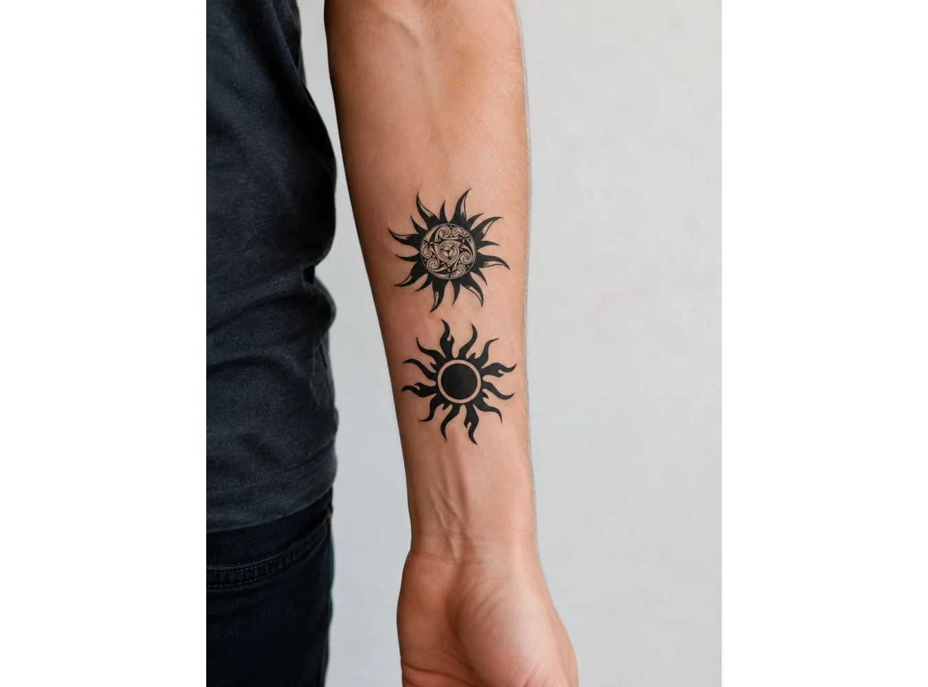 İkili Güneş Mini Geçici Dövme Tattoo
