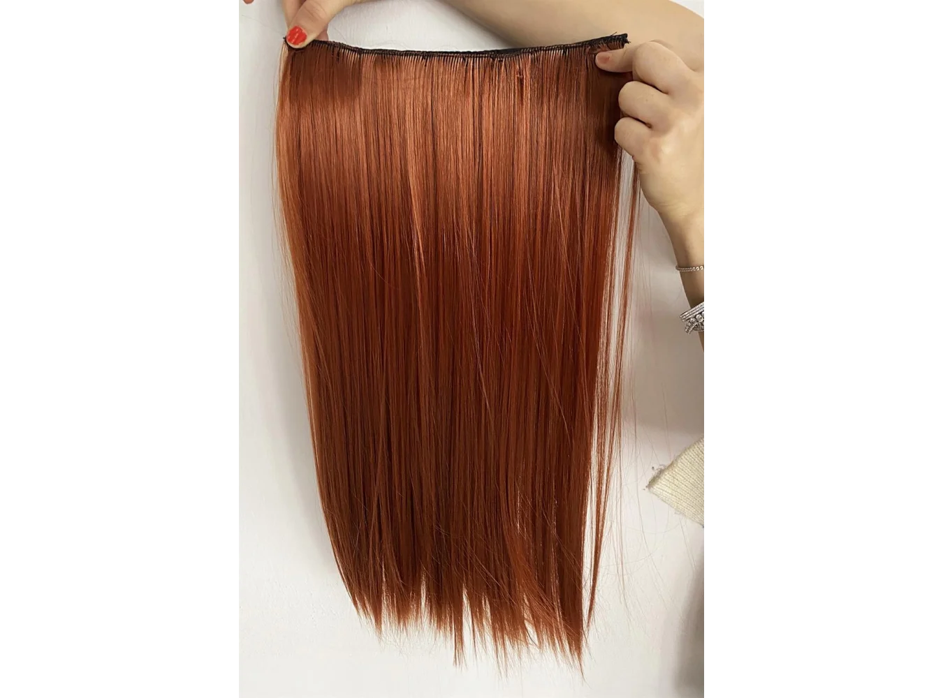 Isıya Dayanıklı Yarım Ay Saç Çıt Çıt / Düz / Bakır / 70Cm / 140Gr (13#)