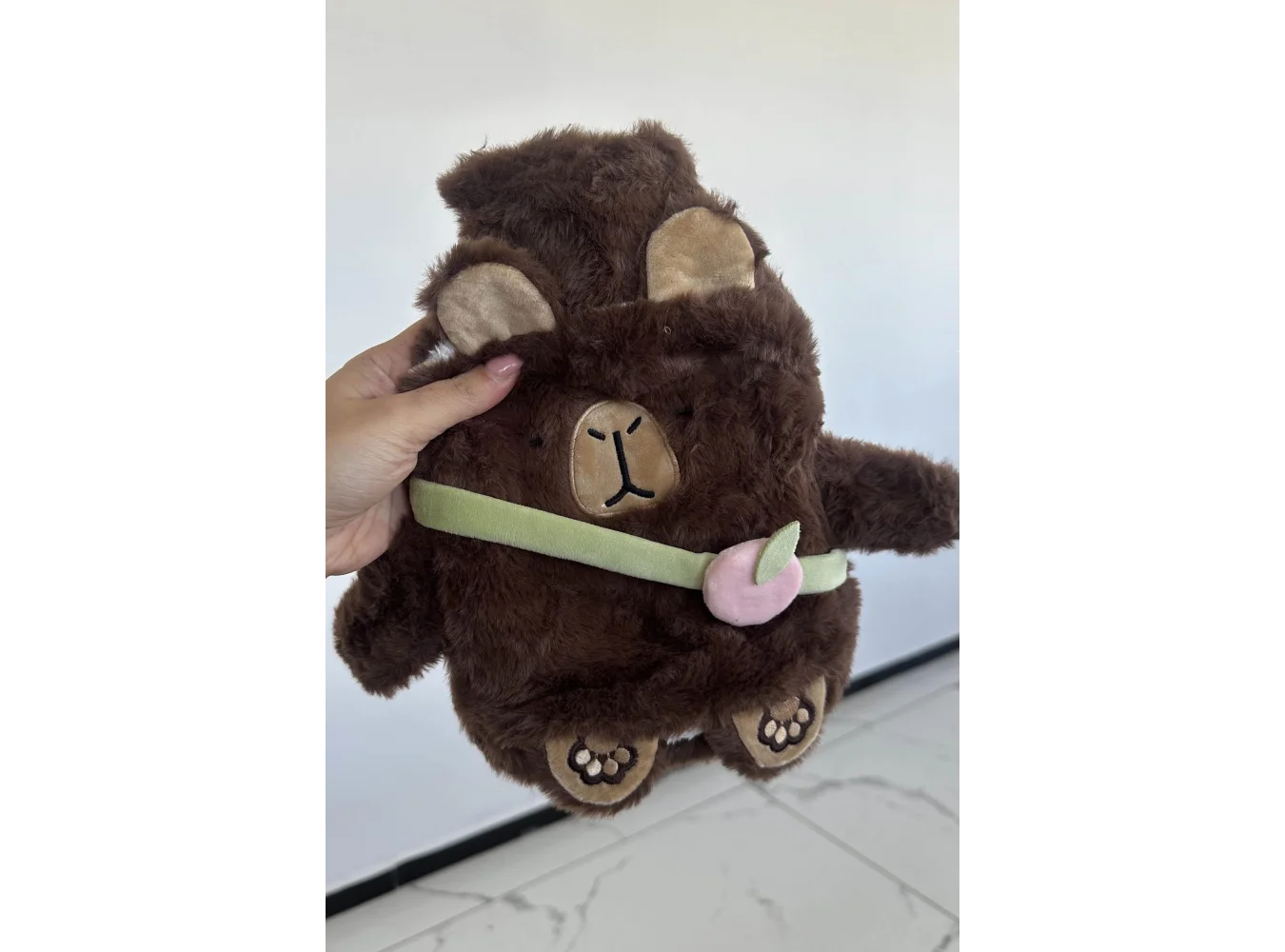 Kahverengi Kapibara Figürlü Peluş Sıcak Su Torbası