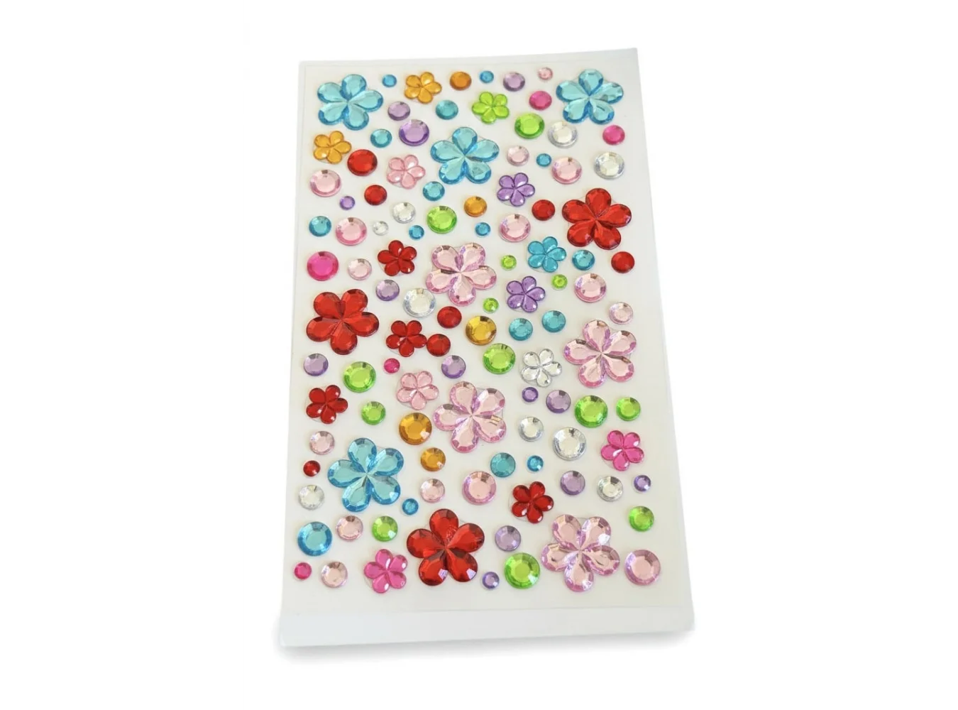 Karışık Renk Çiçek Figürlü Yapışkanlı Taş Sticker
