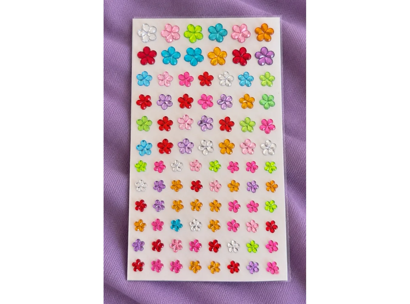 Karışık Renk Çiçek Figürlü Yapışkanlı Taş Sticker