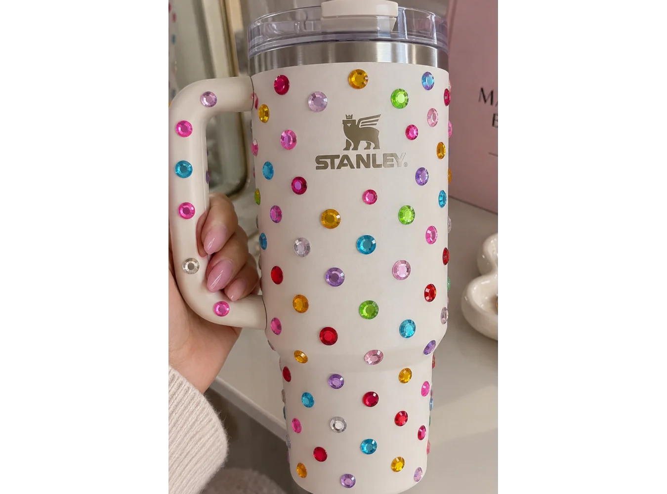 Karışık Renk Daire Figürlü Yapışkanlı Taş Sticker
