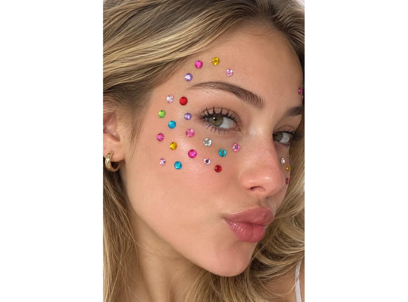 Karışık Renk Daire Figürlü Yapışkanlı Taş Sticker