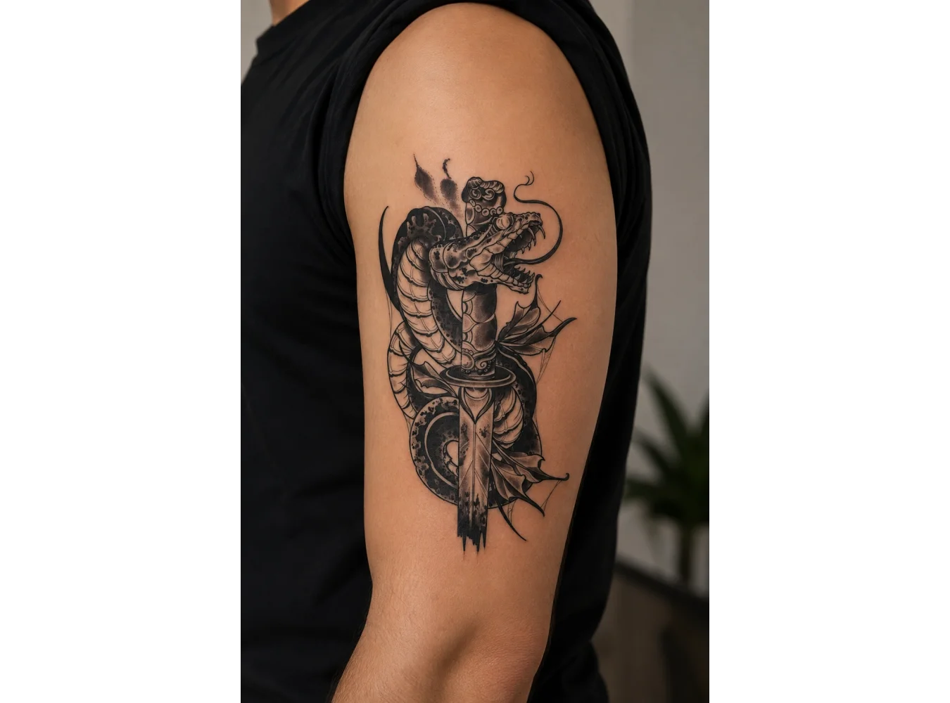 Kılıç Yılan Geçici Dövme Tattoo
