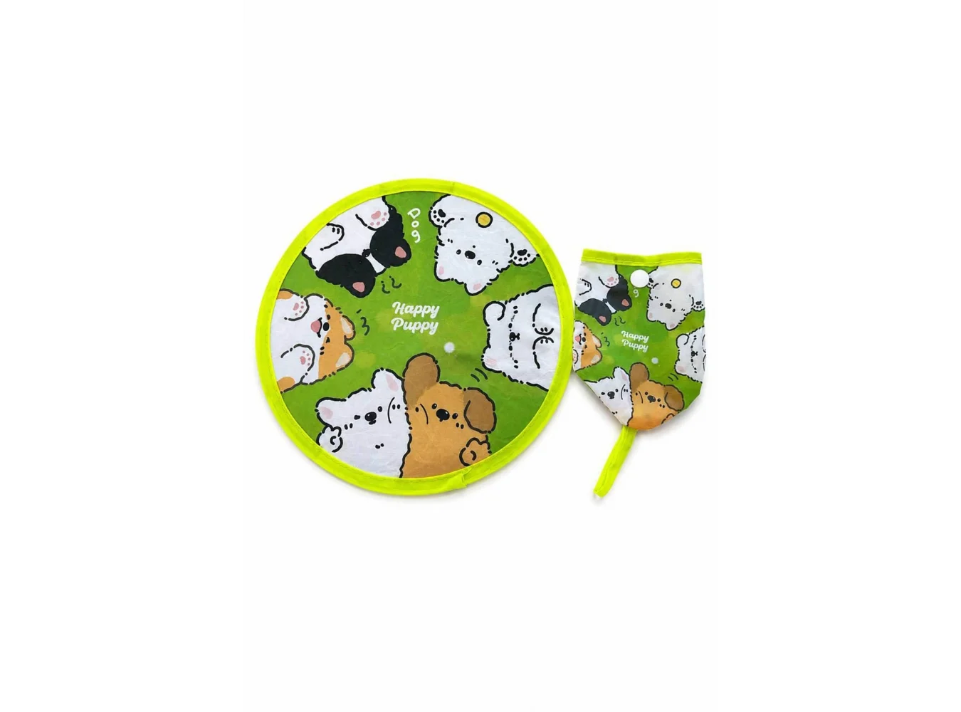 Köpek Desenli Katlanabilir Yelpaze