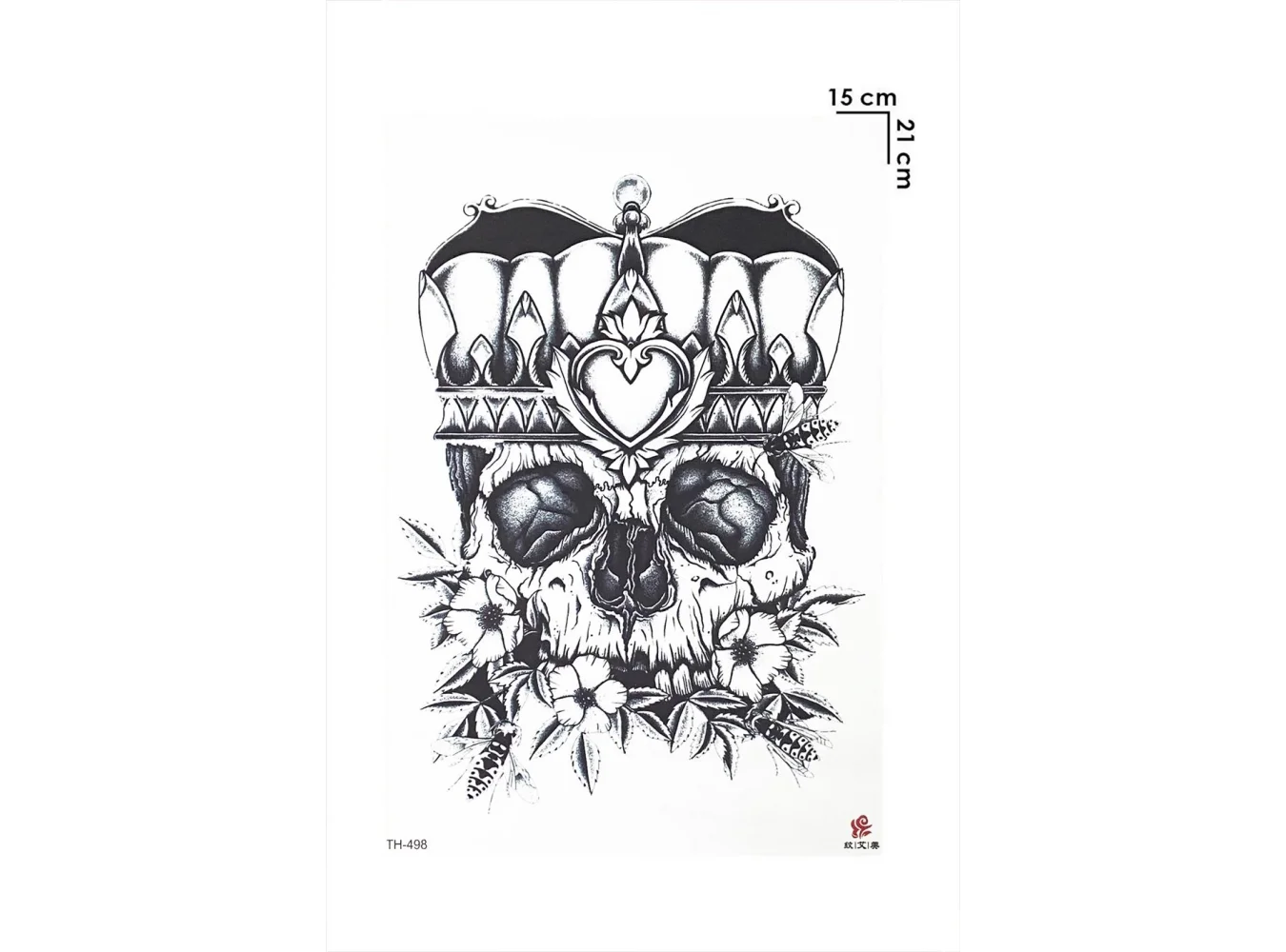 Geçici Kuru Kafa Figürlü Dövme Tattoo