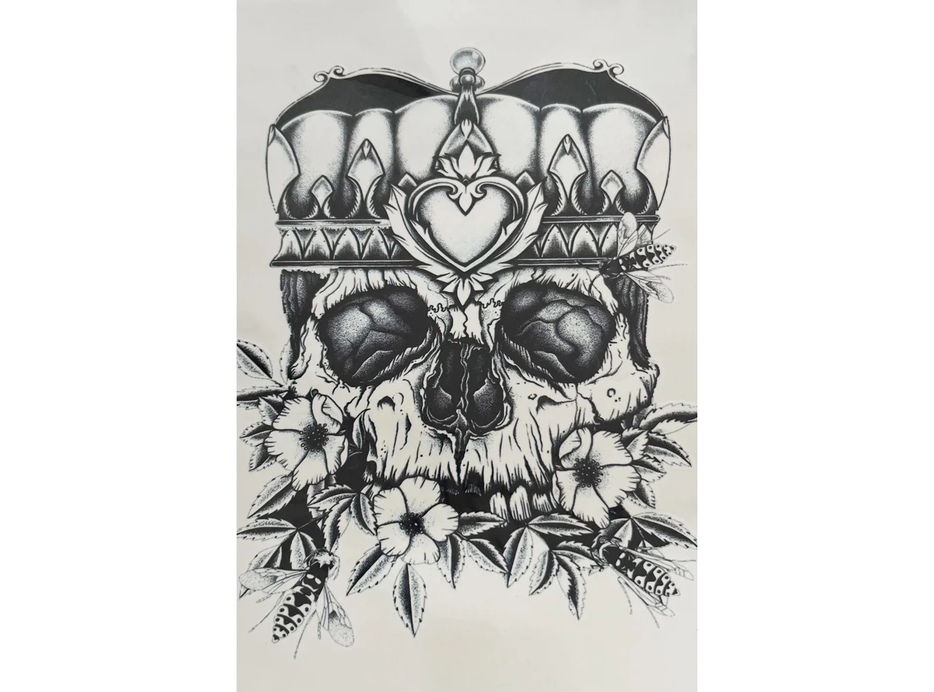 Geçici Kuru Kafa Figürlü Dövme Tattoo
