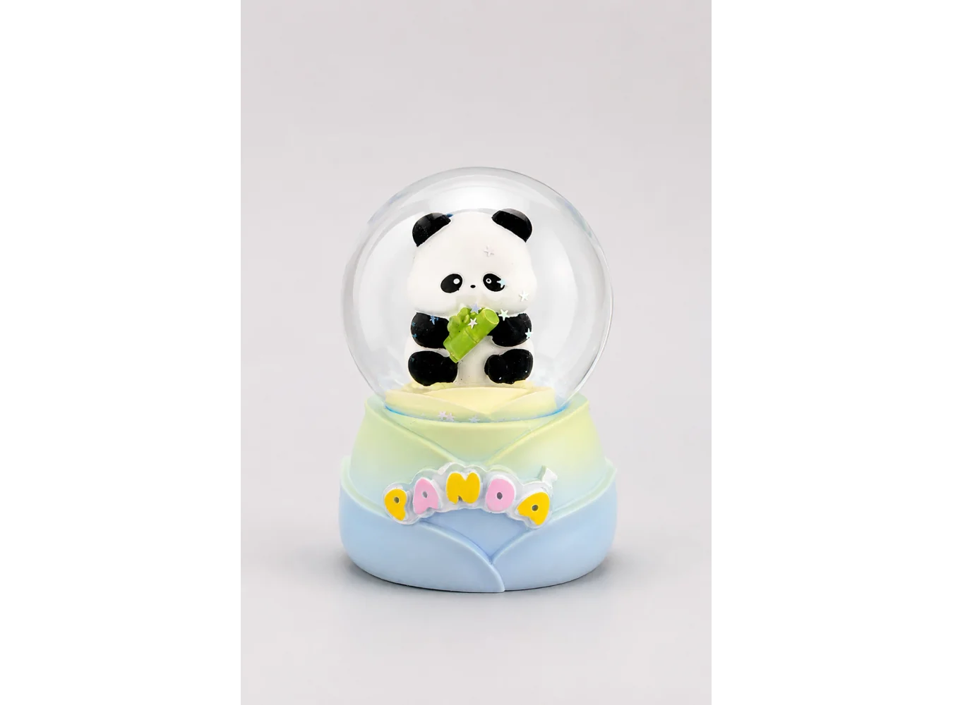 Mavi Renk Panda Figürlü Işıklı Küçük  Kar Küresi