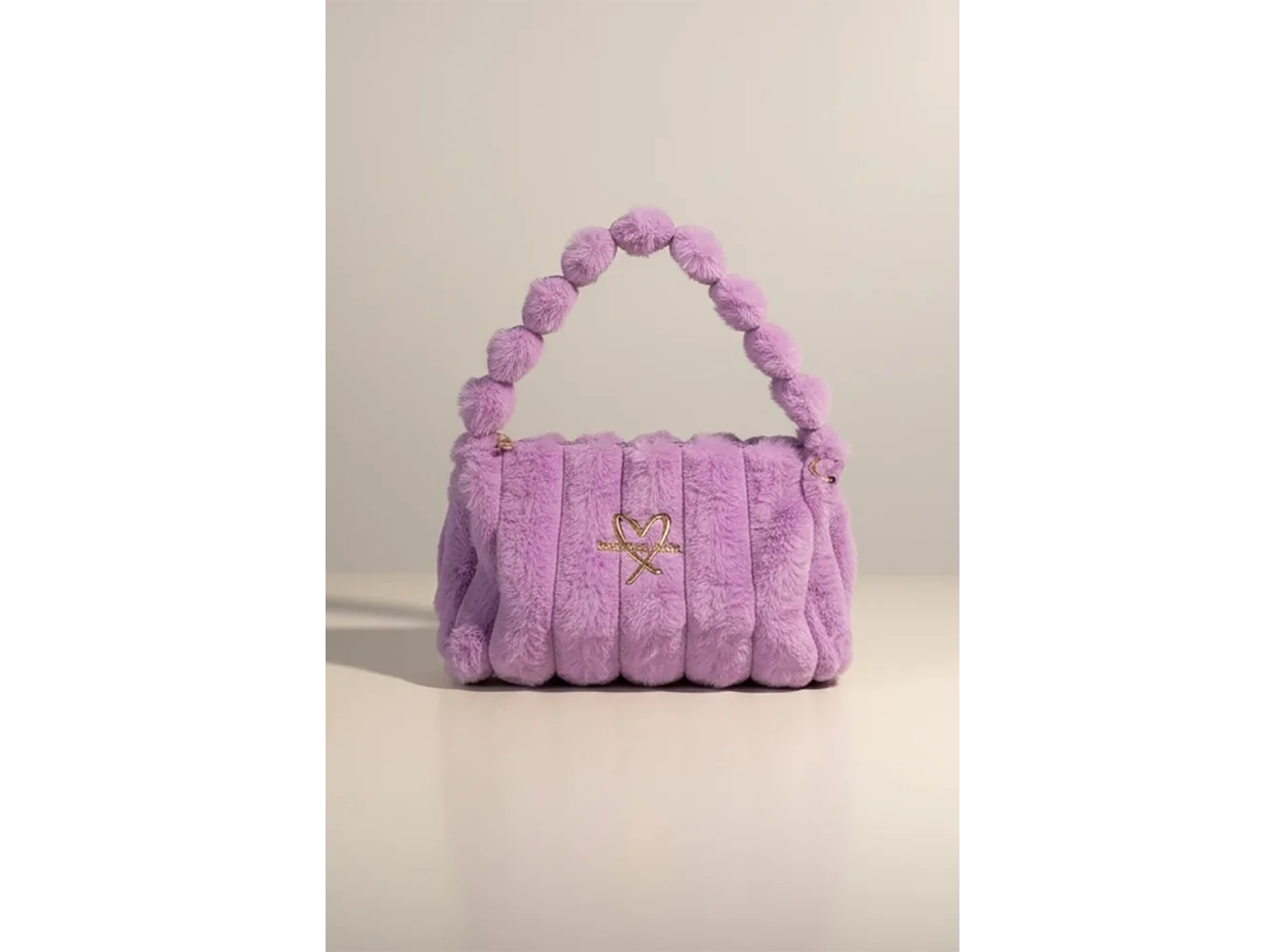 Mor Renk Peluş Makyaj Çantası