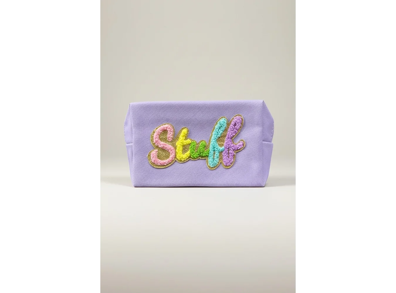 Mor Renk Stuff Yazılı Makyaj Çantası