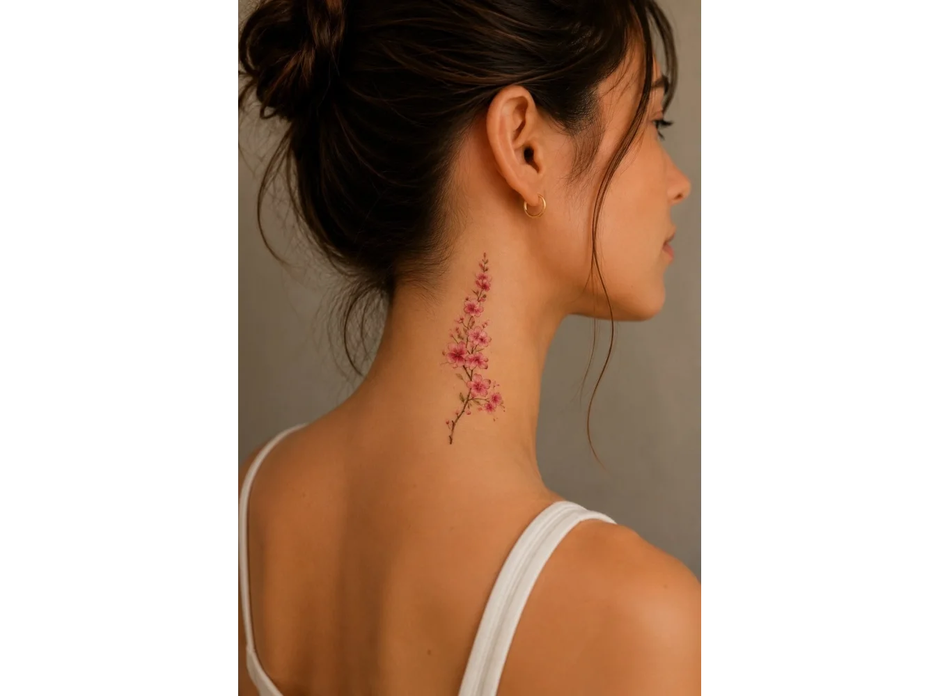 Pembe Çiçek Mini Geçici Dövme Tattoo